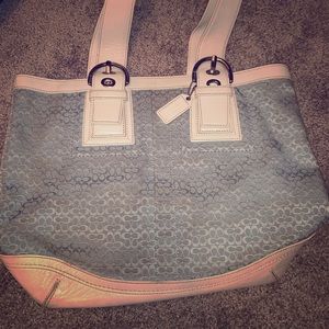 Blue fabric Coach Tote